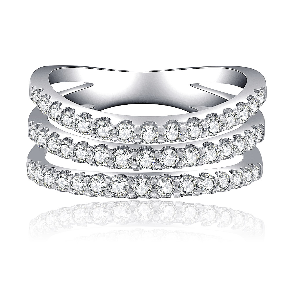 Tri Open Three Row Circle Band Ring